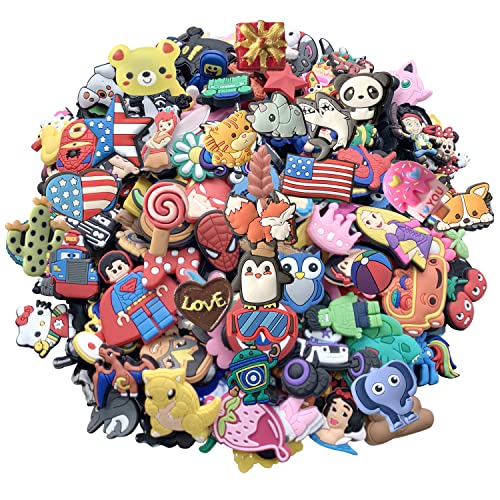 Gvinwno 100pcs Random Shape Shoe Charms for Shoes Wristband Decoration Party Gifts Birthday Gift