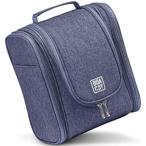 BOACAY Hanging Travel Toiletry Bag for Women and Men, Makeup Bag, Bathroom & Shower Organizer Kit for Accessories, Cosmetics, Travel Essentials
