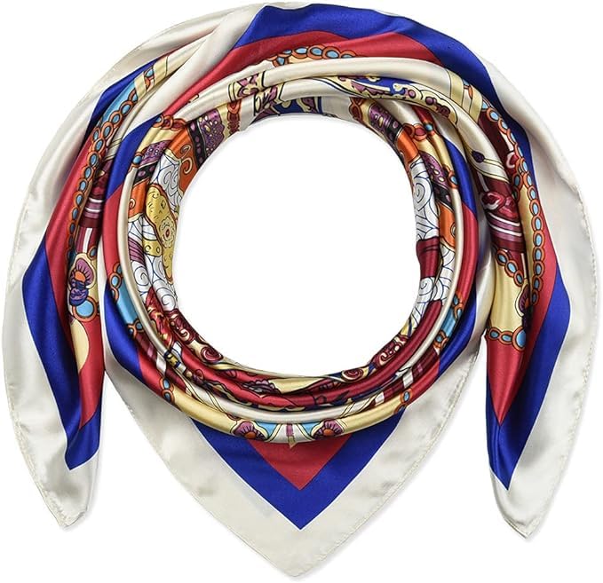 Zonto 65 x 65 Large Square Hair Scarf for Black Women Silk - 100% Mulberry Silk