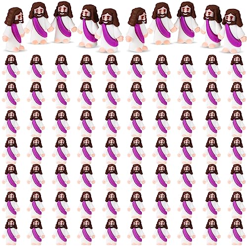 Sumind 100 Pcs Jesus Toys Jesus Figurine Religious Jesus Gifts Classic Christ Religious Savior Jesus Doll Religious Supplies Religious Party Favors Gift