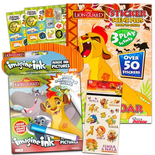 Lion King and Lion Guard Coloring Book Set - Mess-Free Imagine Ink Book and Bonus Stickers (Lion King Party Supplies)