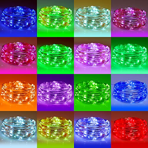 YOZATIA Battery Operated and USB Powered String Lights, 26ft 80LED Fairy Lights, Waterproof Multicolor Changing String Lights with Remote Control for Indoor Outdoor Bedroom Party Christmas, 16 Colors.