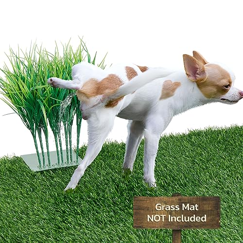 Artificial Lemon Grass Plants Pee Post for Dogs Potty Training, Adjustable Height Pee Training Aid for Puppy Male Dogs, Super Easy to Install and Clean(Grass Mat NOT Included)