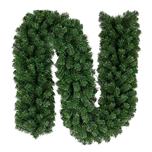 Yosayd Christmas Garland Greenery Tree Branch Outdoor Holiday Decorations Pine Garland with 280 Tips, 9-Feet Xmas Garland