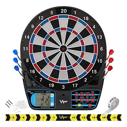 Viper 787 Electronic Dartboard, Ultra Thin Spider For Increased Scoring Area, Free Floating Segments, Locking Segment Holes For Fewer Bounceouts, Automatic Scoring
