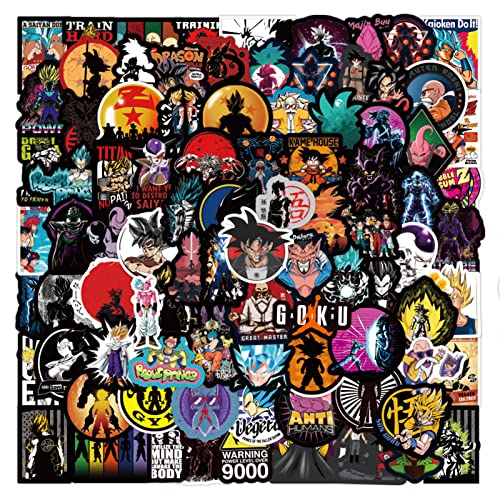 100pcs Dragon Ball Z Stickers for Laptop Phone Case Water Bottles Skateboard Bike Motorcycle Hard Hat Car Bumper Bedroom Wall Decoration,Vinyl Waterproof Stickers for Kids Teens Adults