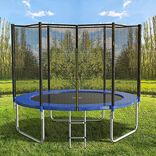 AOTOB 10 FT Trampoline Safety Enclosure Net Combo Bounce Jump for Kids Outdoor with Spring Pad Waterproof Jump Mat & Ladder