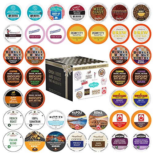 Perfect Samplers Dark Roast Coffee Pod Variety Pack - Pack for Keurig K Cups Coffee Makers, Bold 40 Count