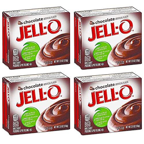 Jell-O Chocolate Instant Pudding & Pie Filling, 3.9 Ounce (Pack of 4)