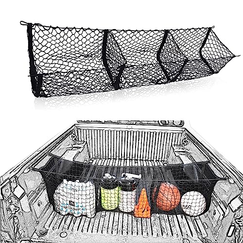 TacoNets Three Pocket Cargo Net for 2005-2023 Toyota Tacoma - Patent Pending Design - Premium Truck Bed Organizers & Storage - Grocery Holder - Designed in USA