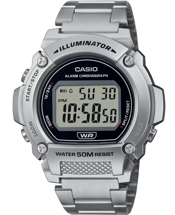 Casio Illuminator 7-Year Battery Alarm Chronograph Digital Watch W219HD-1AV