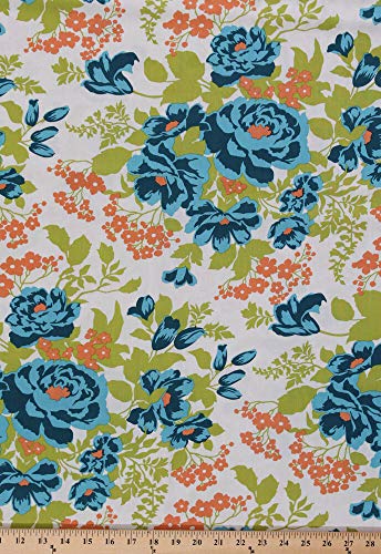 Quality Fabric Joel Dewberry Flora Rose Bouquet Roses Flowers Flower Floral Fabric