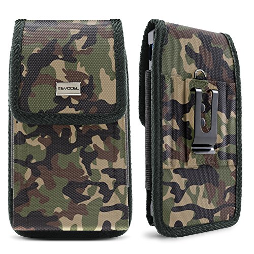 Evocel Urban Pouch Camouflage Tactical Carrier with Belt Loop & Holster (5.39 in x 2.79 in x 0.35 in) Compatible with Galaxy J3 Prime, Galaxy On5, LG Aristo, iPhone 6/7/8, Moto E4, & More, Medium