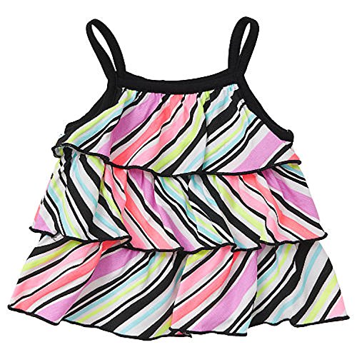 Amy Coe Baby Girls Multicolored Striped Tiered Sleeveless Tunic (9 Months)