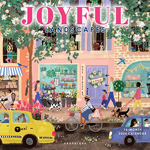 Graphique 2024 Joyful Landscapes Wall Calendar | 12” x 12” | Thick Paper | Home & Office Organizer | Large Monthly Grid | 3 Languages & Marked Holidays | 4 Month Preview Page for 2025