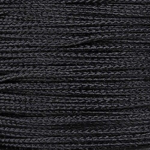 Paracord Planet Micro Cord 1.18mm Diameter 125 Feet Spool of Braided Cord - Available in a Variety of Colors Made in The USA (Black)