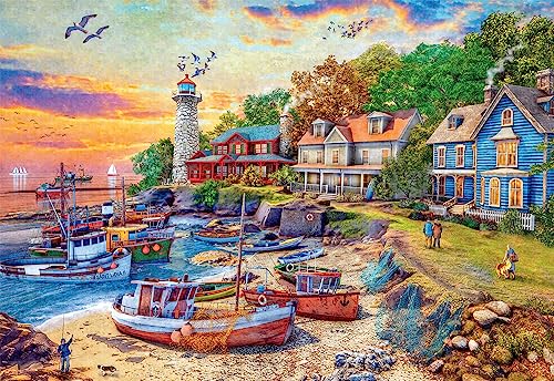 Buffalo Games - American Harbor Town - 2000 Piece Jigsaw Puzzle for Adults Challenging Puzzle Perfect for Game Nights - 2000 Piece Finished Size is 38.50 x 26.50