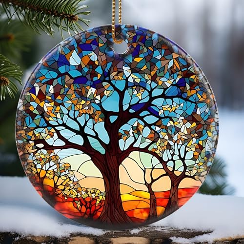 Touber Tree of Life 2023 Ornament, 2023 Christmas Decoration, Holiday Present Idea, Heirloom Keepsake, Round Ceramic, Bauble Present, Tree of Life