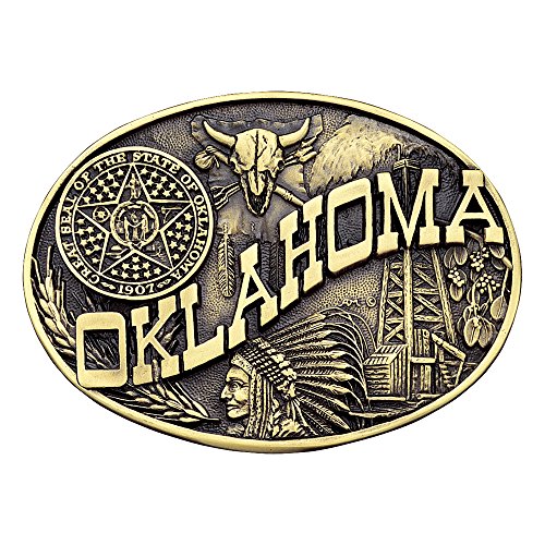 Montana Silversmiths Men's Two-Tone State Heritage Attitude Belt Buckle (Oklahoma)