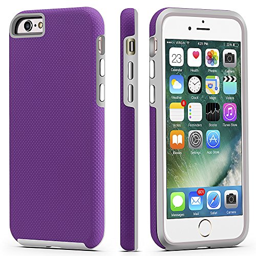 CellEver Compatible with iPhone 6 / 6s Case, Dual Guard Protective Shock-Absorbing Scratch-Resistant Rugged Drop Protection Cover Designed for iPhone 6 / 6S (Purple)