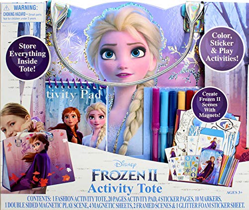 Tara Toys Frozen 2 Enchanted Activity Tote - Ultimate Princess Adventure Bag with Coloring Books, Stickers, and Craft Supplies, Travel-Friendly Set for Little Artists, Imaginative Play, Ages 3+