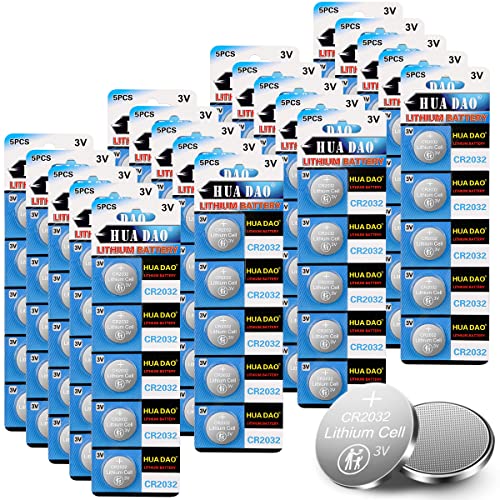 BIUBLE CR2032 Lithium Button Battery, 200mAh 3 Volt Coin Battery, Coin Button Cell 100 PCS in Original Package