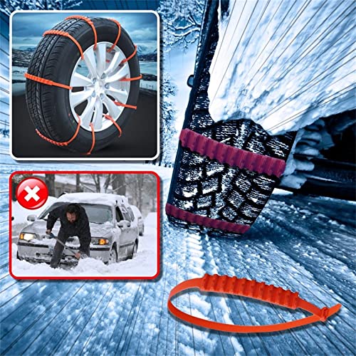 10 Pcs Plastic Non-Slip Tire Snow Chain - Non Slip Tire Chain - Tires on Snow & Mud Car off-Road Vehicle - Universal Snow Chain Mud Chains for SUV Car Pickup Trucks/2200