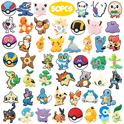 50PCS Shoe Decoration Charms for Clog Sandals, Kawaii Cartoon Shoes Pins for Kids Boy Girl Party Gifts