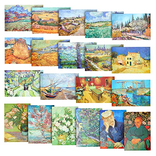 The Gifted Stationery Set of 20 Unframed Vincent Van Gogh Wall Art Prints, Fine Art Posters for Gifts, Classroom, Office (13 x 19 In)