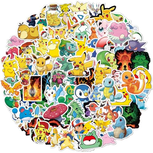 100 PCS Cute Anime Stickers for Water Bottles, Vinyl Laptop Stickers Packs for Cool Waterproof Stickers Decals Bulk Phone Skateboard Luggage Computer Scrapbook Stikers Set for Kids, Teens, Adults