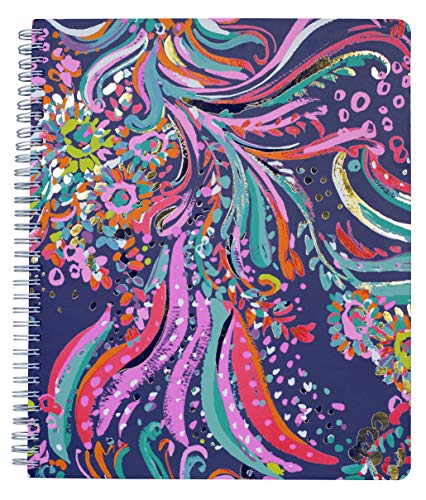 Lilly Pulitzer Large Hardcover Spiral Notebook, 11' x 9.5' with 160 College Ruled Pages, Beach Loot