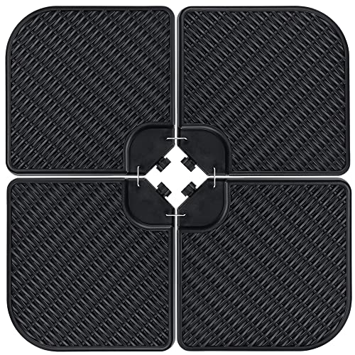 Best Choice Products 4-Piece 174lb Capacity Faux Wicker Cantilever Offset Patio Umbrella Stand Heavy-Duty Square Plate Set w/Easy-Fill Spouts for Water or Sand