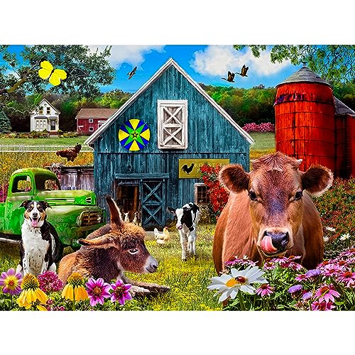 750 Piece Puzzle for Adults Karen Burke Rooster Hollow Farm Country Jigsaw from KI Puzzles