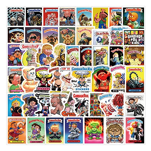 62 PCS Garbage Pail Kids American Cartoon Animated Cute Funny Waterproof Decal Vinyl Stickers for Water Bottle Laptop Phone Skateboard Clip for Book Boys Girls Childrens Adults