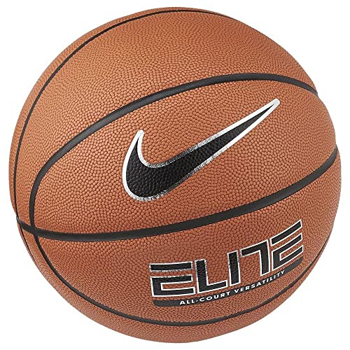 NIKE Elite All-Court Basketball - Amber/Black/Metallic Silver/Black, Size 06