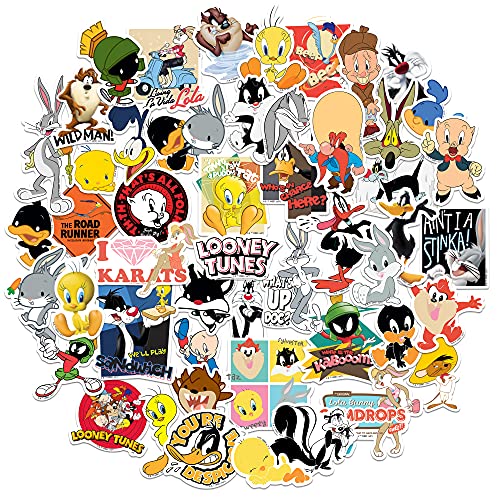 Looney Tunes Stickers Die Cut Vinyl Sticker Variety Pack - Laptop, Water Bottle, Scrapbooking, Tablet, Skateboard, Indoor/Outdoor - Set of 50
