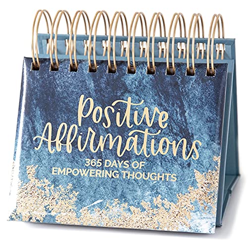 bloom daily planners Undated Perpetual Desk Easel/Inspirational Standing Flip Calendar - Page a Day - (5.25' x 5.5') - Positive Daily Affirmations