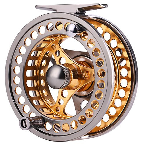 Sougayilang Fly Fishing Reel Large Arbor 2+1 BB with CNC-machined Aluminum Alloy Body and Spool in Fly Reel Sizes 7/8 …