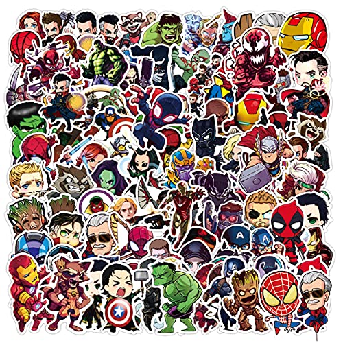 Teens Hero Stickers[100pcs] Waterproof for Decal Laptop Water Bottle Car Cup Computer Guitar Skateboard Luggage Bike Bumper, Kid/Teen Gift