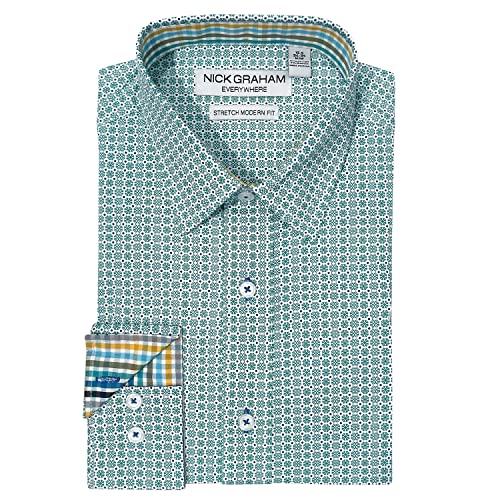 Nick Graham Men's Overlapping Circles, Aqua, L-L 16-16.5 34/35