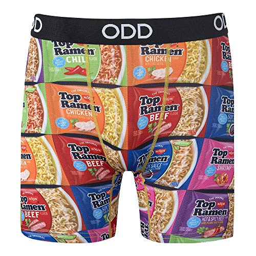 Odd Sox Men's Novelty Underwear Boxer Briefs, Top Ramen Flavors, Funny Graphic Prints - Medium