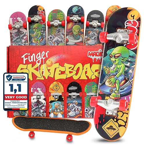 Magicat Finger Skateboards Space Edition for Kids, Teens - 6 Cool Finger Boards - Fingerboard Pack for Party - Toy, Games for Boys and Girls - Skateboard Party Favors, Fingerboards Give Away