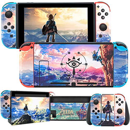 DLseego Switch Skin Sticker Pretty Pattern Full Wrap Skin Protective Film Sticker Design for Nintendo Switch- Zelda Breath of The Wild