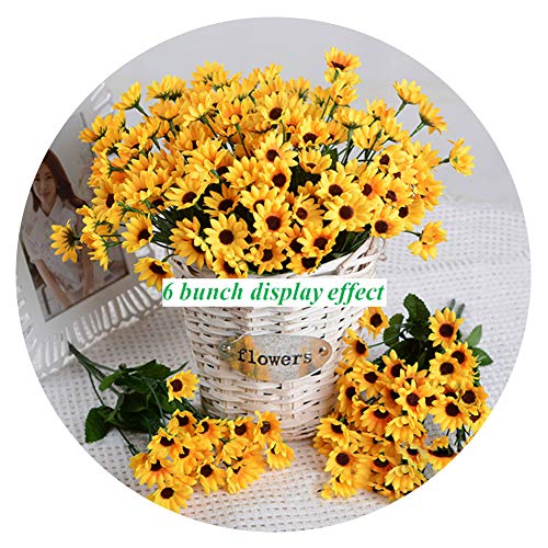 Artfen Artificial Sunflower 2 Bouquet Artificial Flowers Fake Sunflowers Floral Decor Bouquet Home Hotel Office Wedding Party Garden Craft Art Decor 13 inch