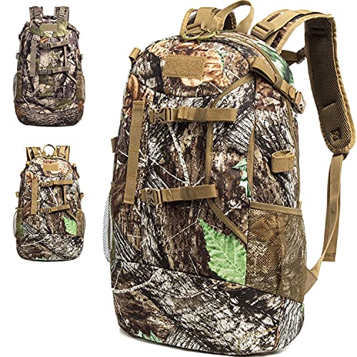 MERALIAN Hunting Backpack,Outdoor Hunting Daypack for Bow or Rifle with Rain Cover.(Khaki)