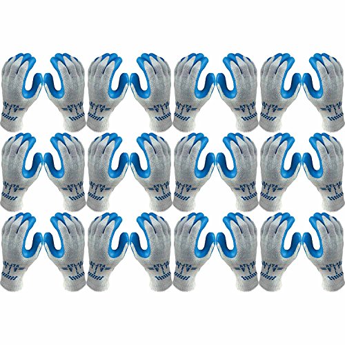 12 Pair Pack Showa Atlas Glove 300 Atlas Fit Super Grip Gloves - Small