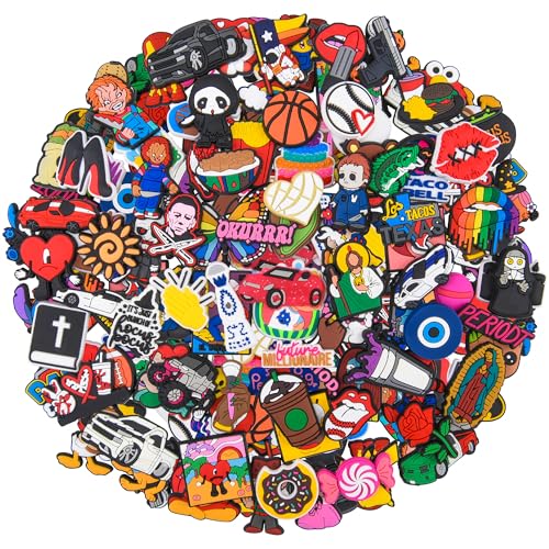 QYSEOFON 30 Pcs Pack Colorful Butterfly Shoe Charms Women Love & Peace Shoes Decorations Texas Houston Bracelet Accessories