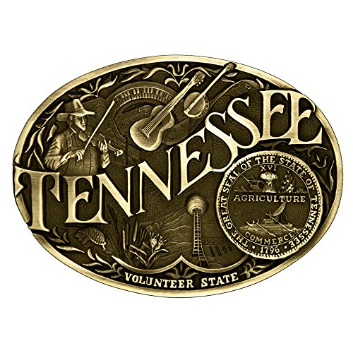 Montana Silversmiths Men's Two-Tone State Heritage Attitude Belt Buckle (Tennessee)