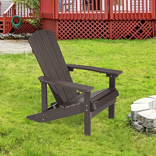 SANLUCE Outdoor Adirondack Chair Patio Plastic Single Chairs All-Weather Resin Lounge Chair for Patio, Lawn, Backyard, Deck