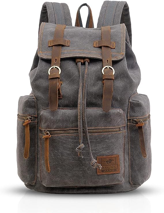 MeiDai Vintage Backpack 15.6 Inch Laptop College Bag Work Travel Hiking Daypack Canvas